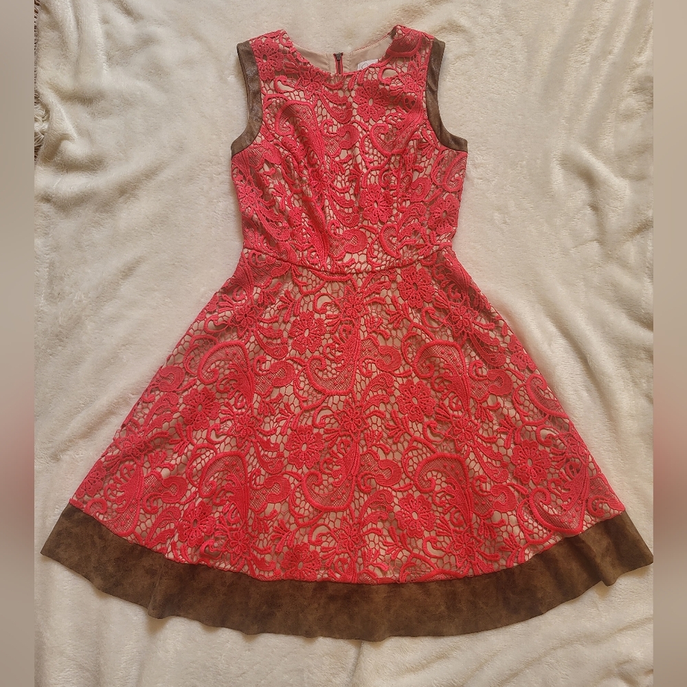 Jessica Simpson Lace Faux trim dress